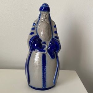 Eldreth Pottery Blue Salt Glaze Christmas Santa Father Christmas 2005